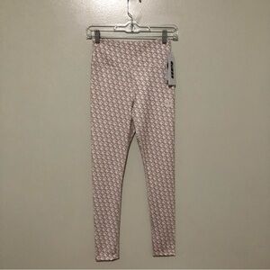 Guess Active Caitlin Logomania Leggings Light Brown Combo New XS